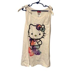 Hello Kitty GIrls Size XL White Tank Tie Shoulder Cover Up Swim Beach Resort Poo